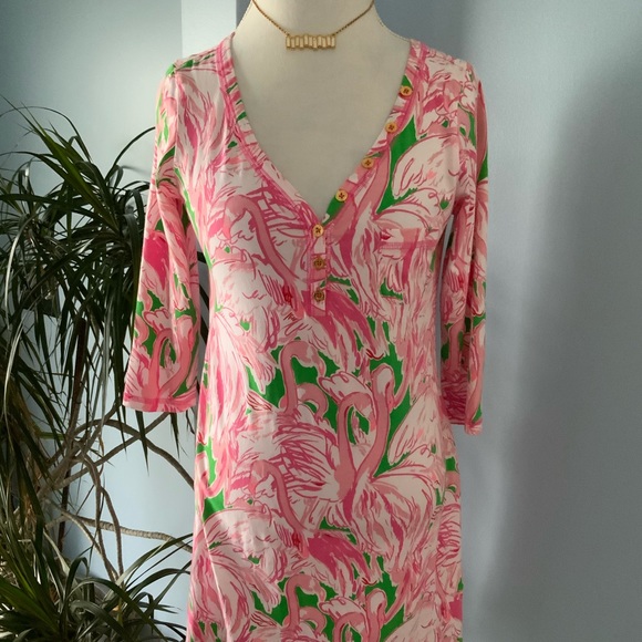 Lilly Pulitzer Pink Palmetto Dress M - Picture 1 of 9